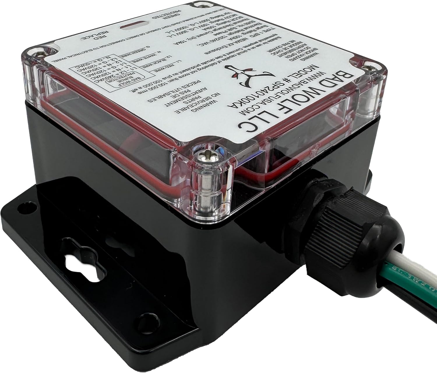 Bad Wolf SP240V100KA-A Whole House Surge Protector, ETL Listed to UL 1449 5th Edition & CSA C22.2 No. 269.1/269.2, Type 1 SPD, 120/240V Split-Phase, 100kA, NEMA 4X IP67