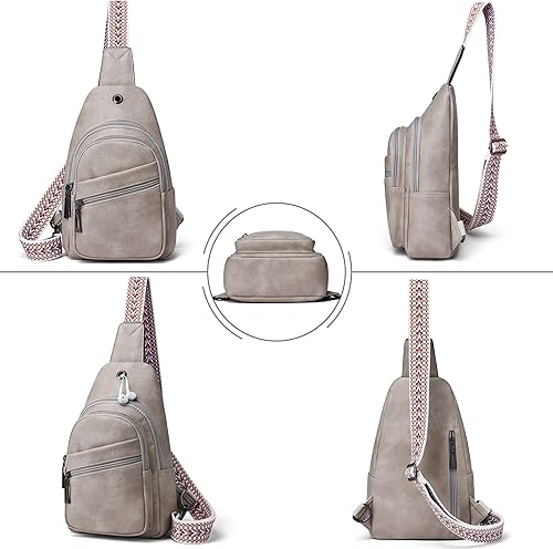 Miniatura 6 de Shrrie Riñonera cruzada de cuero vegano para mujer, bolsa de viaje pequeña, bolsa de cintura para uso diario