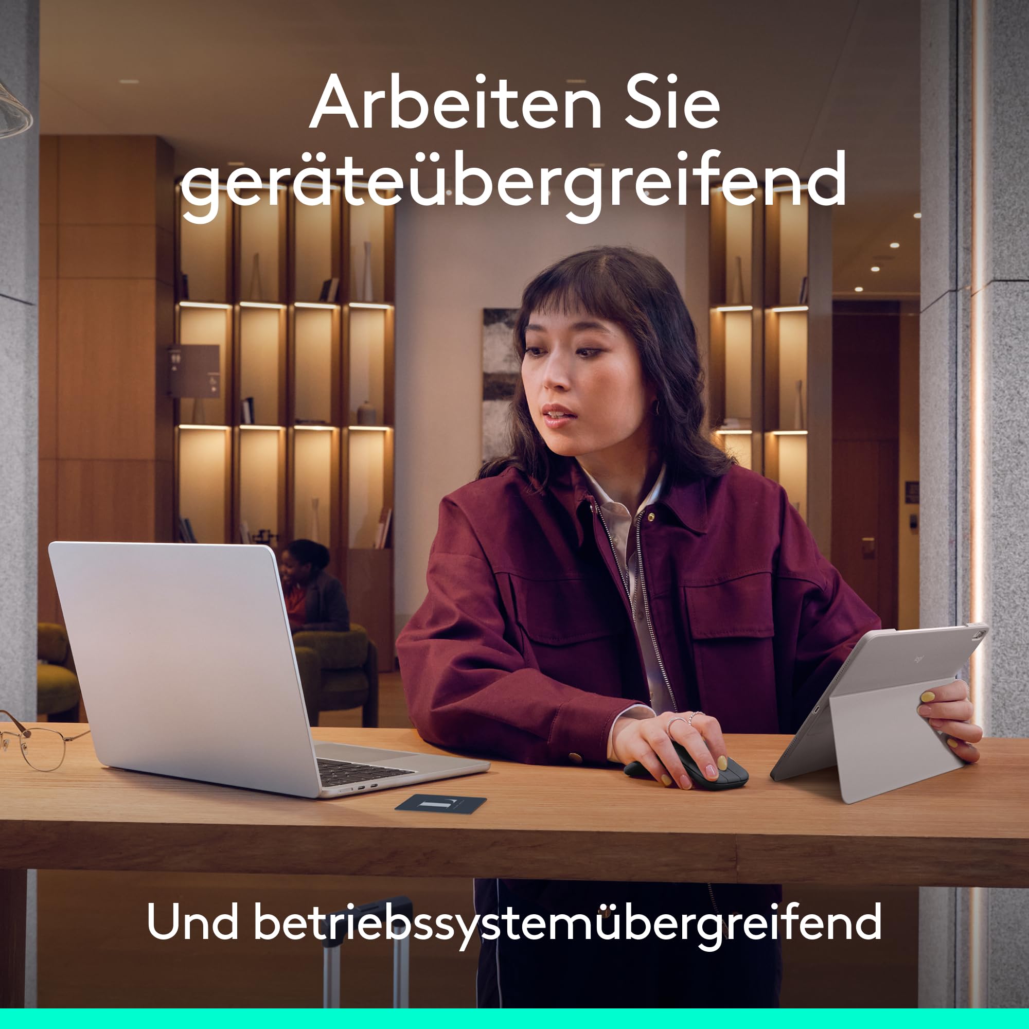 Logitech Mobi Fold, ultramobile Maus für unterwegs, klein und leicht, Touch-Scroll, leise Klicks, 4K DPI, Bluetooth, für Windows-PC, Mac, Chromebook, Android, iPad - Weiß