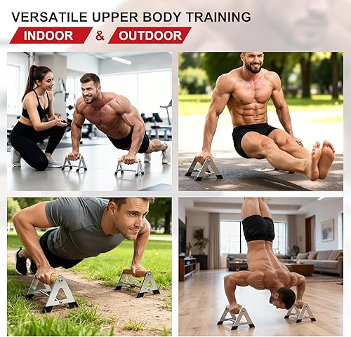 Miniatura 6 de Push Up Bar - Heavy-Duty Stainless Steel Pushup Stands with Non-Slip Base, 660LB Capacity, Portable Home Gym Equipment for Strength Training & Floor