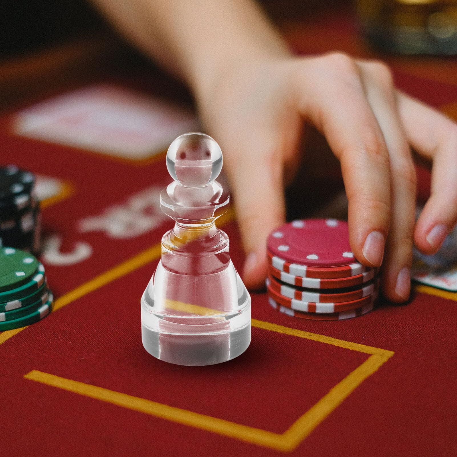 Yardwe Marcador ganador de póquer acrílico transparente 3.15X1.57 pulgadas columna estable para ruleta y póquer rueda marcador escenas de juego