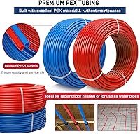 Vista 3 de Tubería PEX de 1/2 pulgada, 100 pies, 2 rollos, tubería PEX EVOH Pex-B, sin barrera de oxígeno, duradero, a prueba de fugas, flexible para líneas