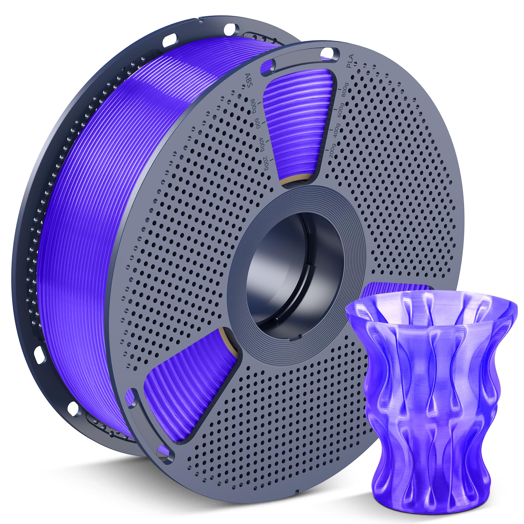 SUNLU PLA Filament, filament do drukarek 3D 1,75 mm ±0,02 mm, 1 kg na rolkę, Przezroczysty fioletowy