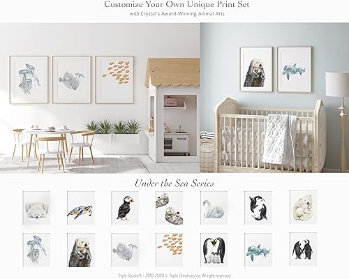 Miniatura 6 de Arte de pared de oso polar Pintura original de acuarela Sweet Dreams Baby Sleep, decoración pacífica de cuarto de bebé, género neutro, sin marco