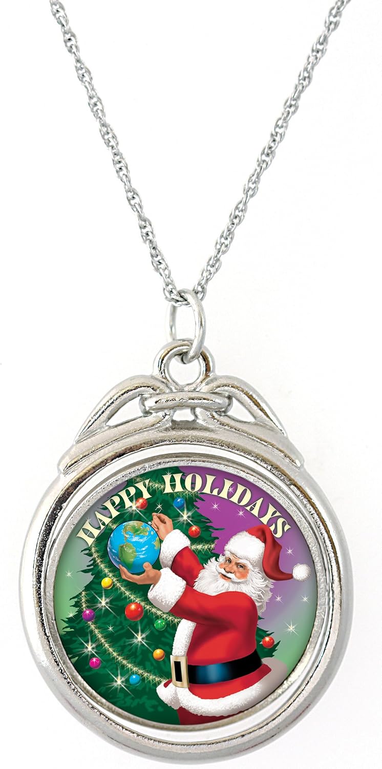 American Coin Treasures Happy Holidays Colorized JFK Half Dollar Spinner Pendant