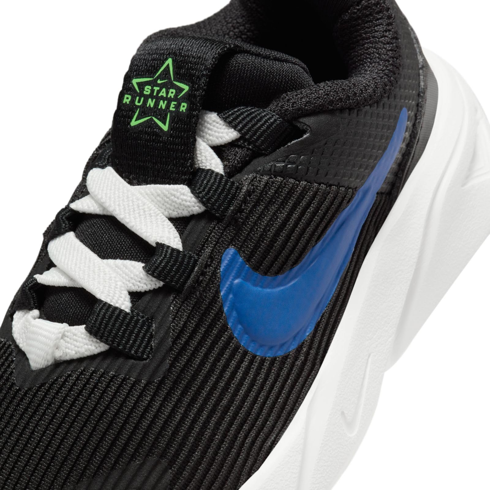 Nike Star Runner 4 Baby/Toddler Shoes (DX7616-004, Black/Summit White/Green Strike/Racer Blue) Size 5