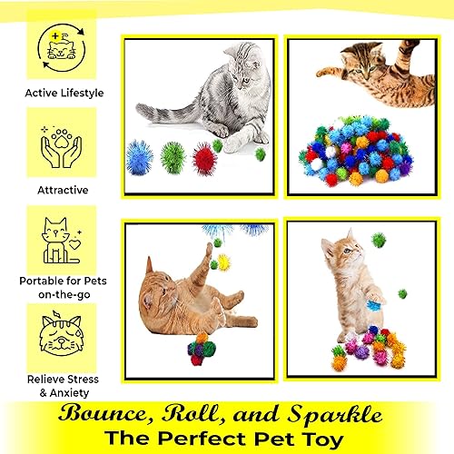 Miniatura 3 de CoCoo - Paquete de 20 bolas brillantes de juguete para gatos, libera al león interior de tu gato, no más barriga flácida, vuelve a poner a tu gatito