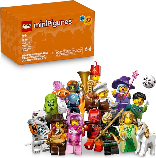 Série LEGO Minifigures 29 6 pack - Boîte mystère multipack - Cadeaux de fête d'anniversaire pour garçons et filles, 6 ans et plus - Cadeaux pour sacs de bonbons pour enfants - 66814