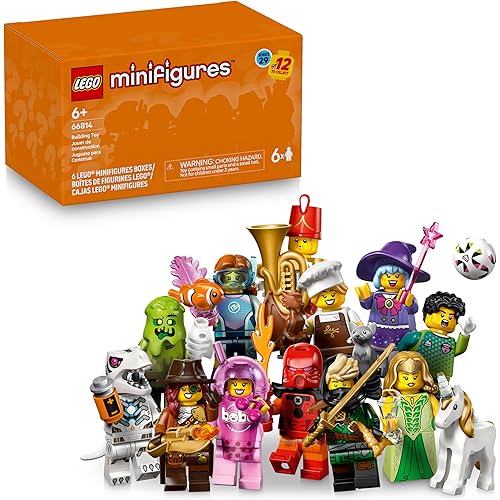 LEGO Minifigures Series 29 6 Pack - Mystery Box Multipack - Birthday Party Favors for Boys & Girls, Ages 6+ - Goodie Bag Stuffers for Kids - 66814