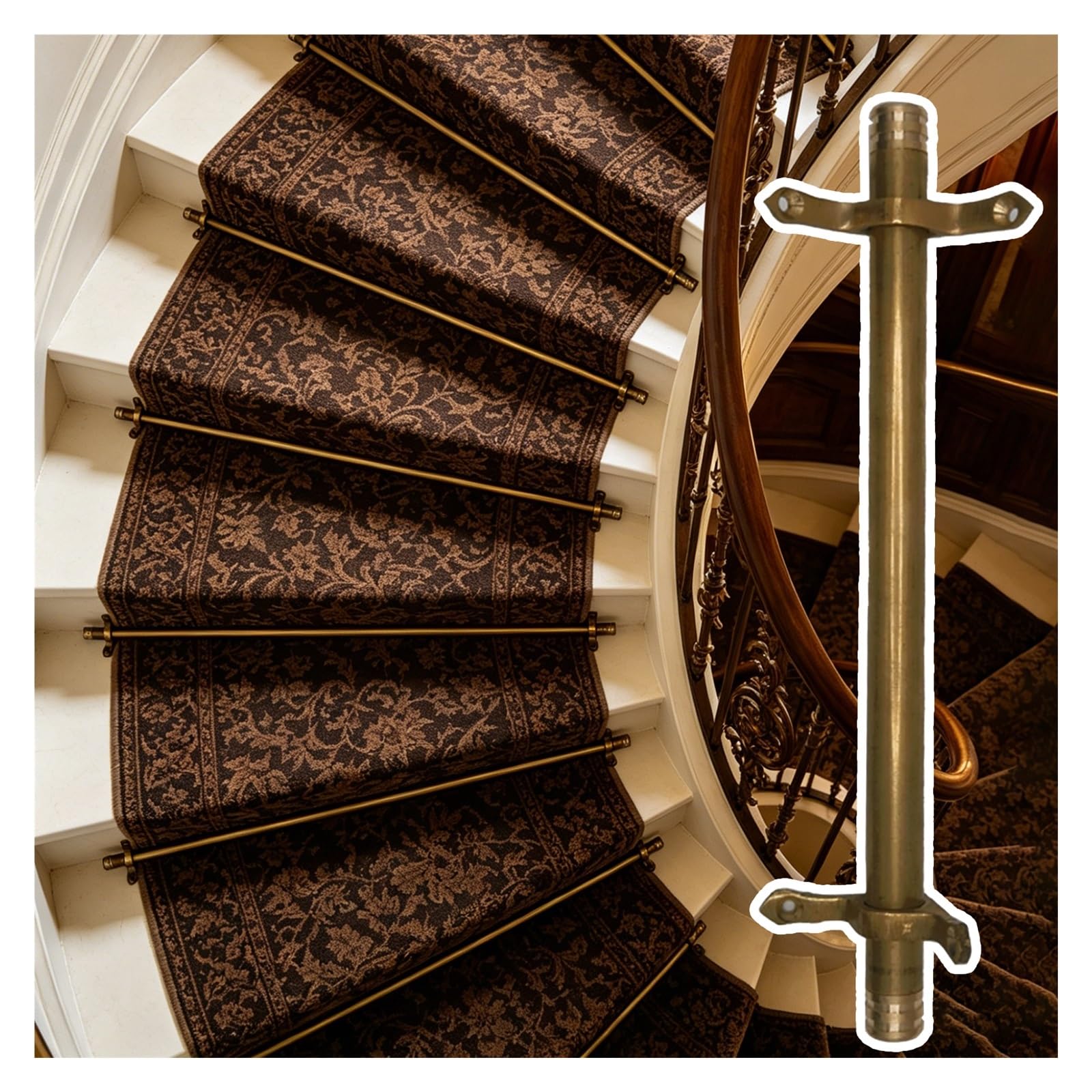 Barres en laiton pour tapis d'escalier IBOWZ, idéales pour hall d'exposition et bureaux