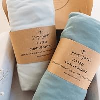 JoeyJoan Fitted Cradle Sheets 18x36 Inch 100% Jersey Cotton 2 Pack - Light & Dark Sage Green Ultra Soft Safe OEKO-TEX