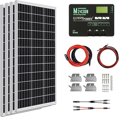 Miniatura 1 de ExpertPower Kit de panel solar de 400 W y 12 V  Paneles solares mono-rígidos de 400 W, controlador de carga solar MPPT de 30 A  RV, remolque,