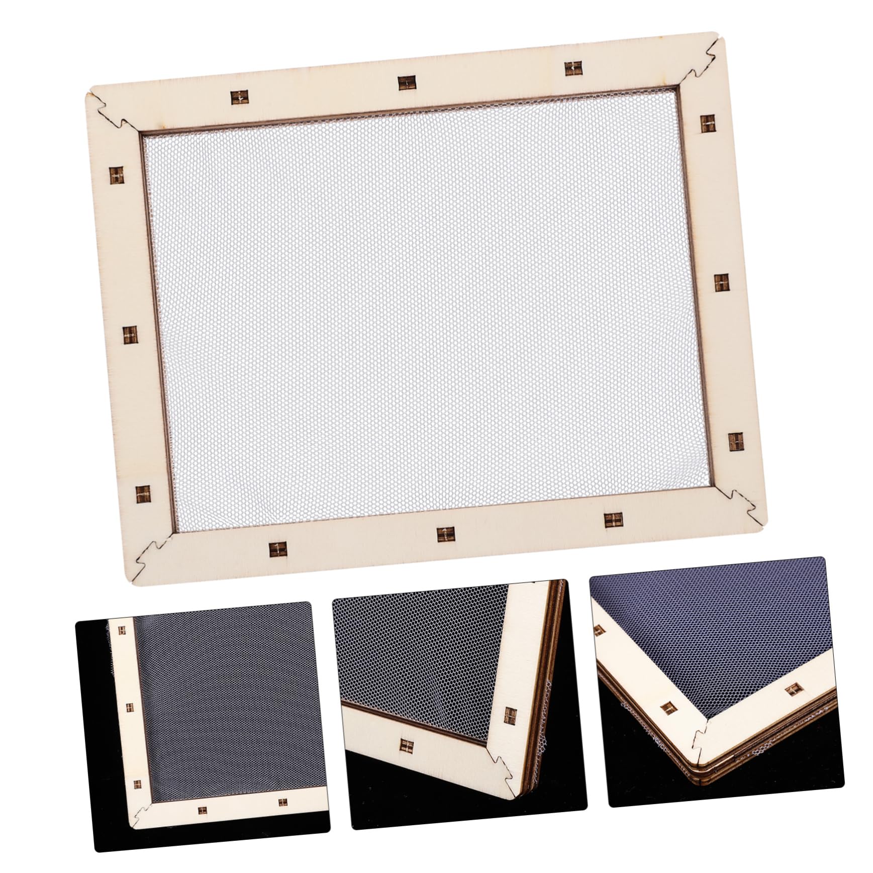 GRIRIW 2Pcs Wooden Paper Frame for Handicraft Papermaking Tool with Mesh Screen for Craft Projects Reusable and Portable Paper Making Mold
