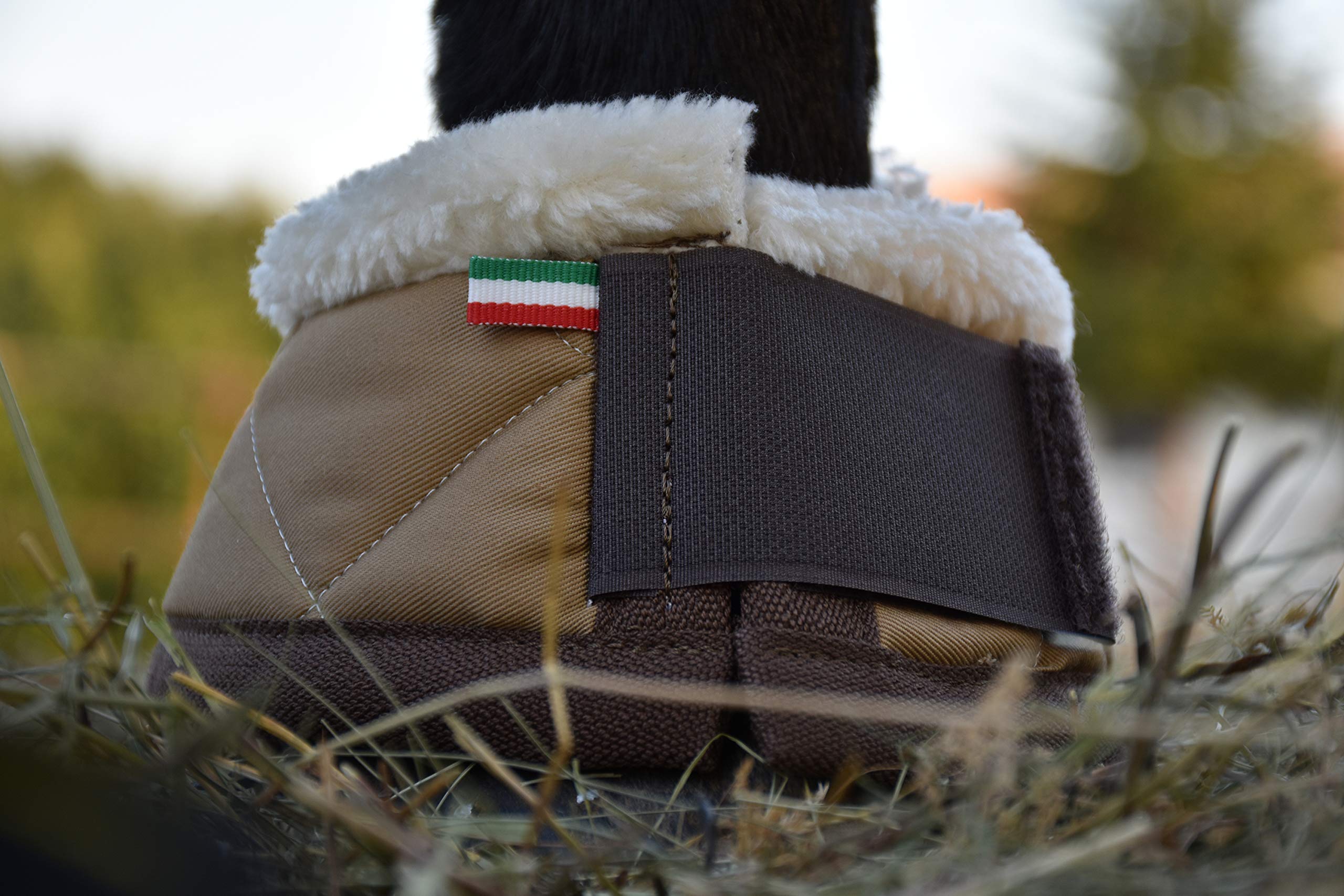 LOVEHORSES Ocieplacz do koronek z ekologicznej ceramiki. Stymuluje wzrost podkowy. Standard 100 certyfikowany przez Oeko-TEX® - 100% Made in Italy (ciemnobrązowy - duży)