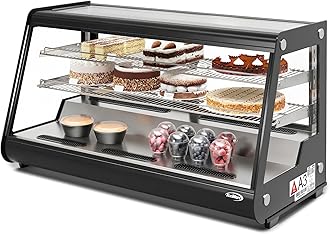 48 in. Refrigerated Bakery Display Case with Clear Glass Front, Sliding Rear Doors, LED Lighting, Adjustable Temperature, and Dual Shelving for Baked Goods in Black, 7 cu. ft. (CDC-7C-BK)