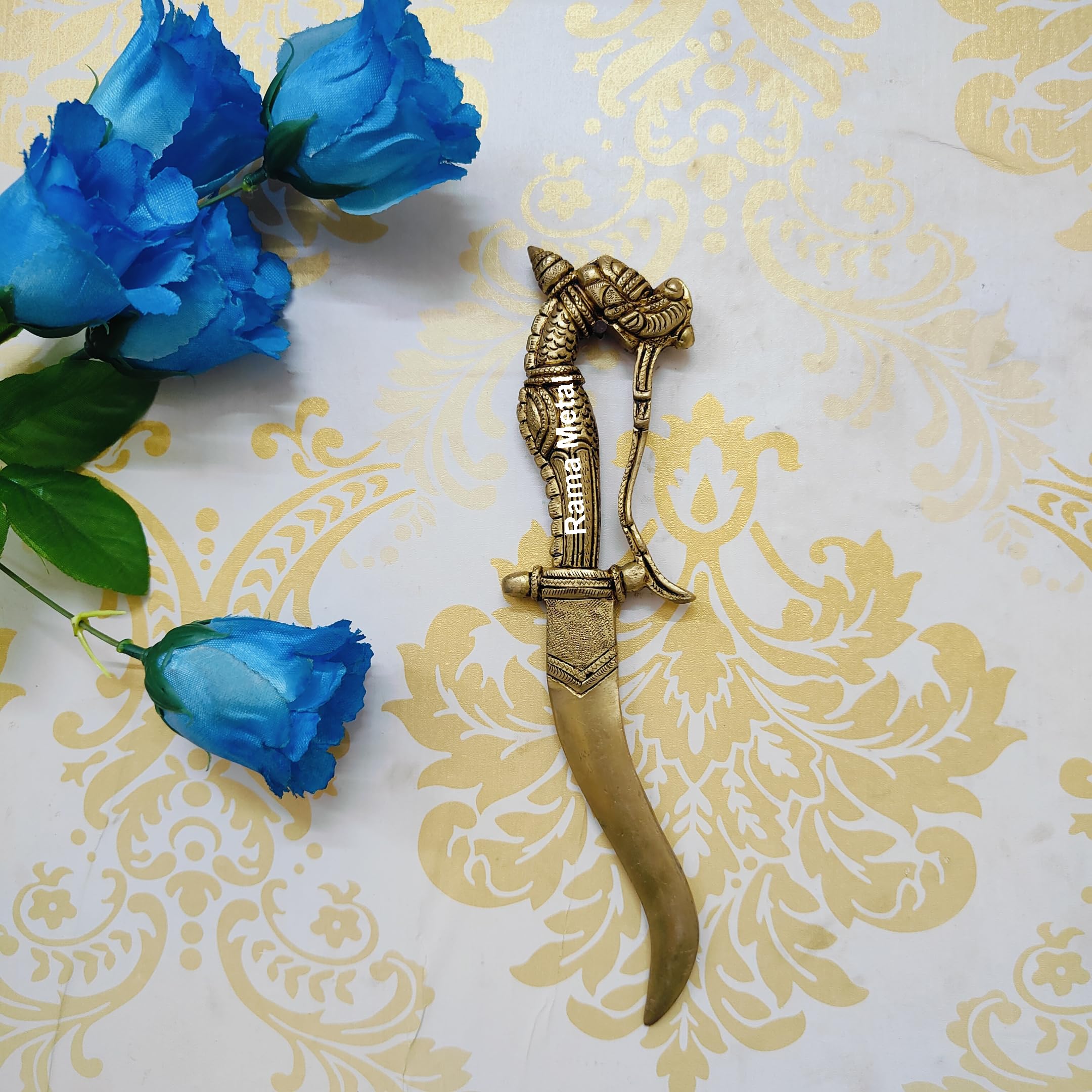 RAMA METAL Brass Knife for showpiece | Pooja Decoration | Wall Hanging-image-3