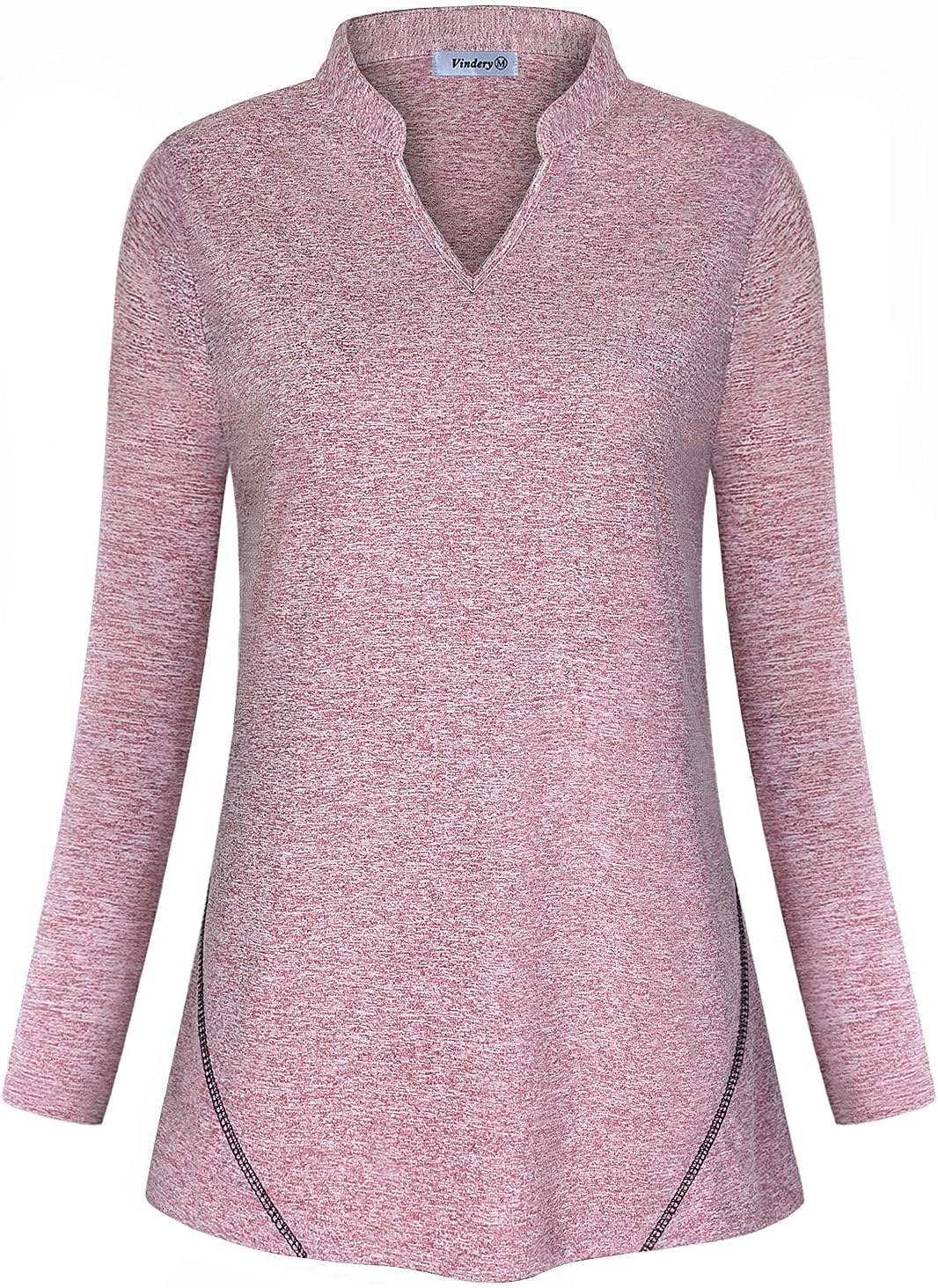 Vldnery Womens Golf Shirt Moisture Wicking V Neck Athletic Loose Yoga Workout Polo Shirt