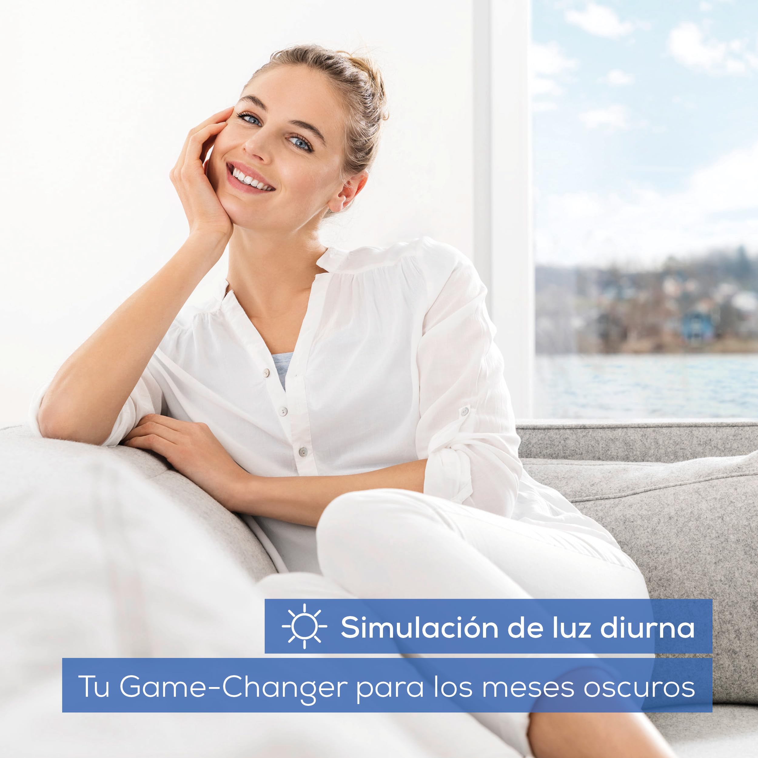 Beurer TL 95 Lámpara de luz diurna, simulación de luz diurna, 14000 lux, dispositivo médico, lámpara de luz diurna para síntomas de falta de luz, tecnología LED SunLike®, con regulador de intensidad