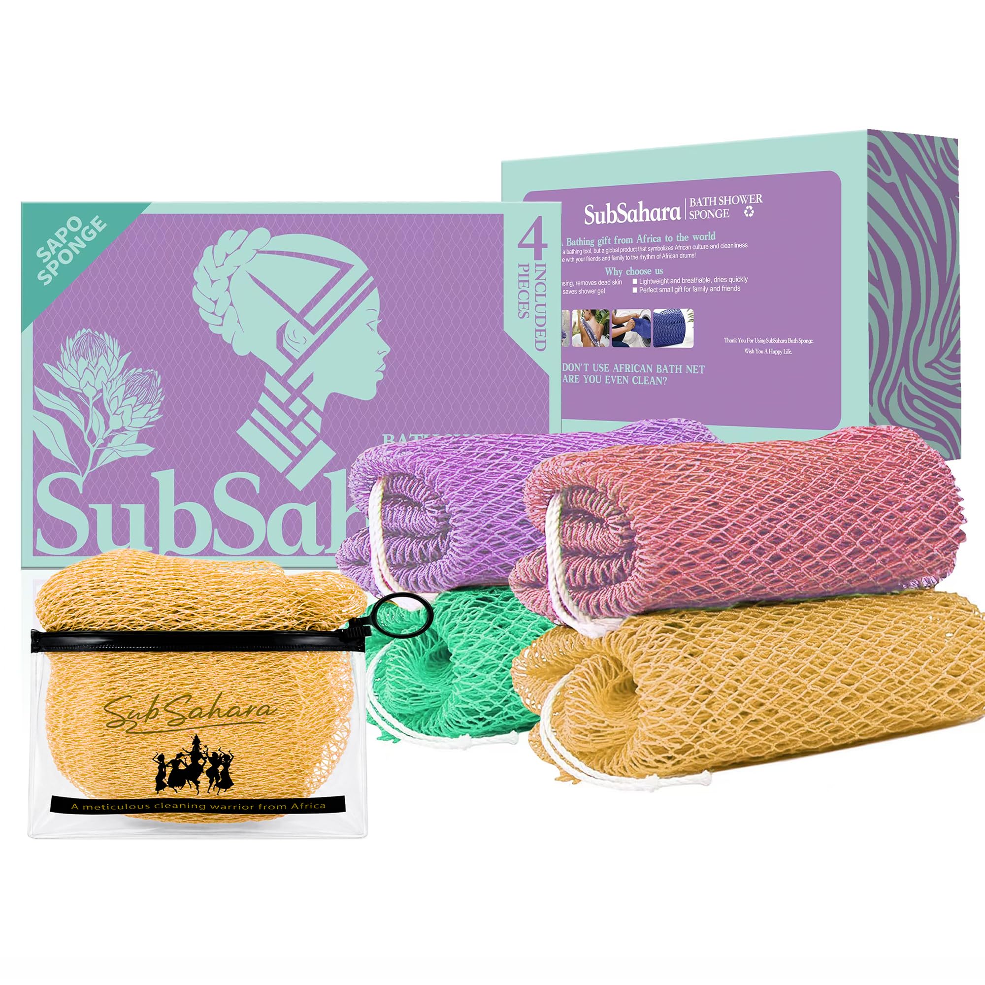 African Net Sponge - Exfoliating Body Scrubber (2 Pack) -29