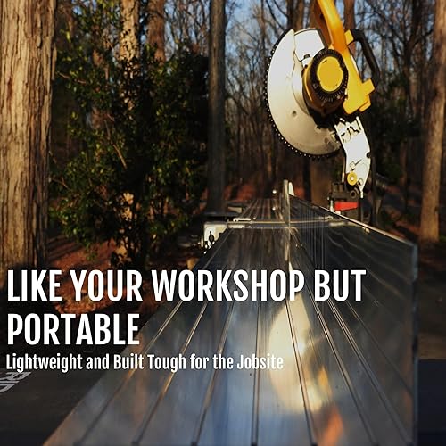 Miniatura 3 de THE SMART CUT Valla de mesa de aluminio de 13.5 pies con soportes universales de fijación de sierra y sistema de medición  Para cualquier soporte