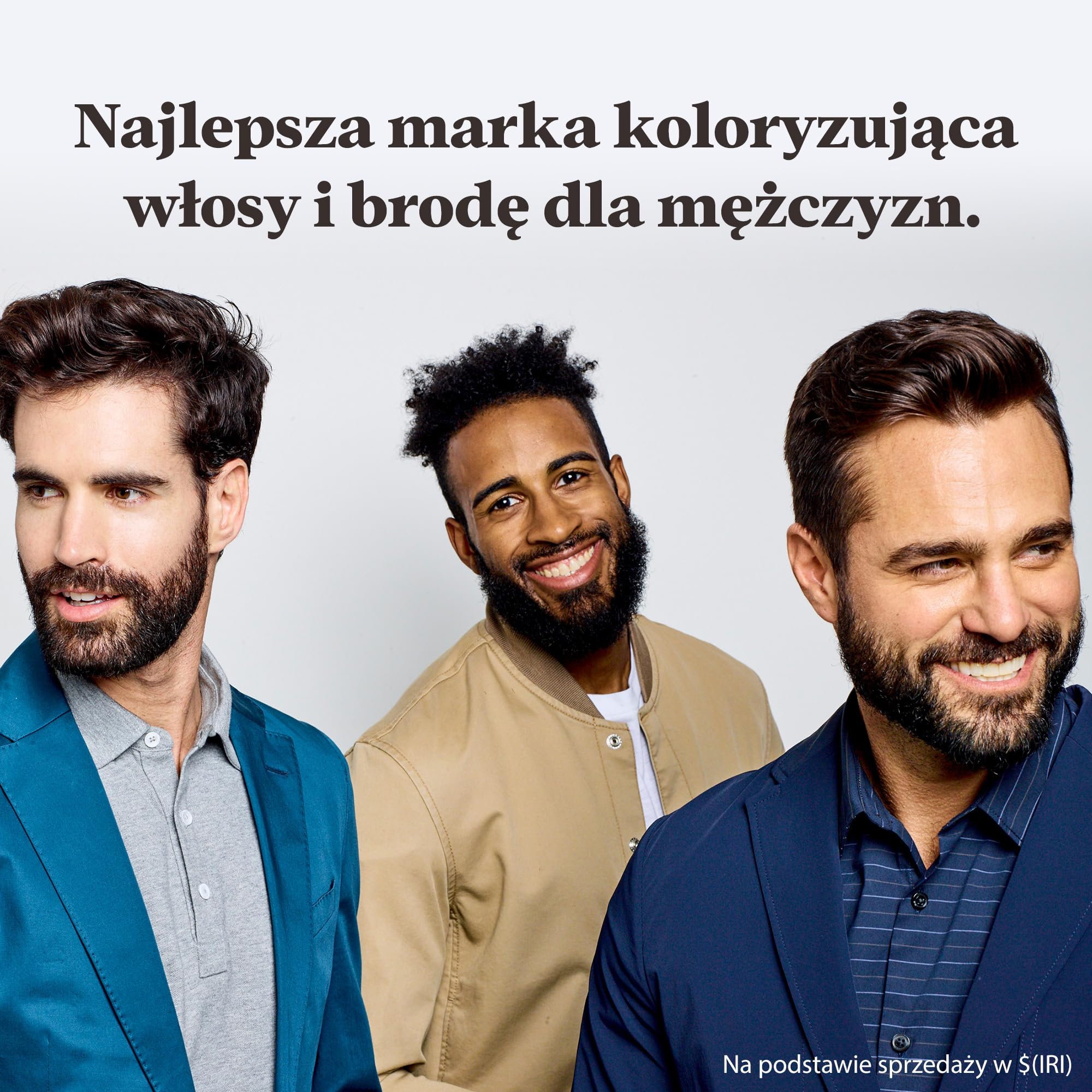 Just For Men Farba do Brody i Wąsów w Kolorze Czarnym, Eliminuje Siwe Włosy i Zapewnia Grubszy i Pełniejszy Wygląd, M55