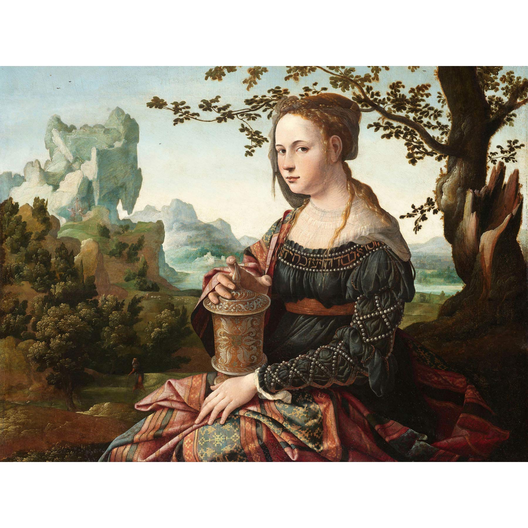Artery8 Van Scorel Mary Magdalene Jar Premium Wall Art Canvas Print 18X24 Inch