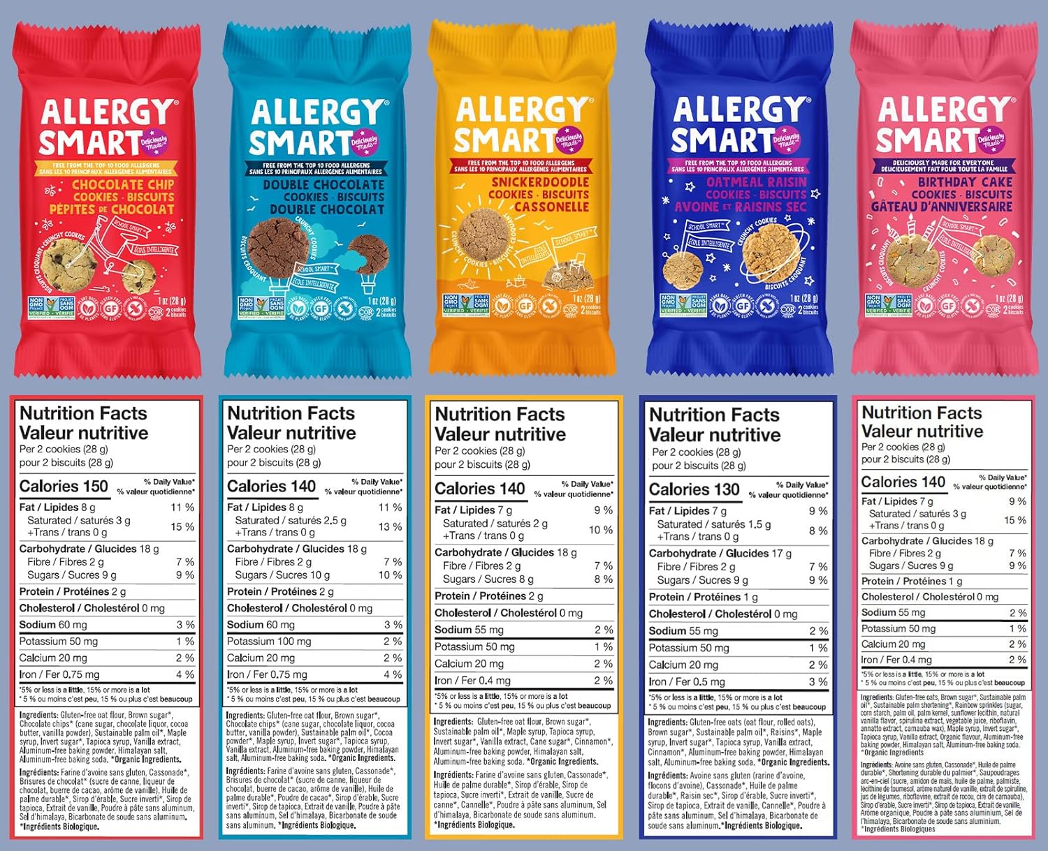 Allergy Smart Crunchy Vegan Cookies | Gluten Free, Nut Free, Egg Free, Soy Free, Dairy Free, Non GMO, Kosher | Delicious Plant Based School Snack for Kids & On the Go | 30 INDIVIDUALLY WRAPPED (1oz) 2 Packs | 6 Boxes ASSORTED Flavors