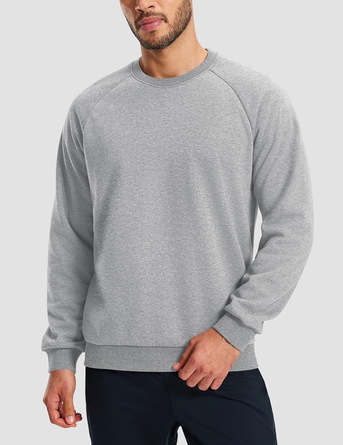 Cavva Mens Sweatshirt Sherpa Lined Long Sleeve Shirts Warm Thick Fleece Crewneck Pullover Thermal Tops Winter - Image 2