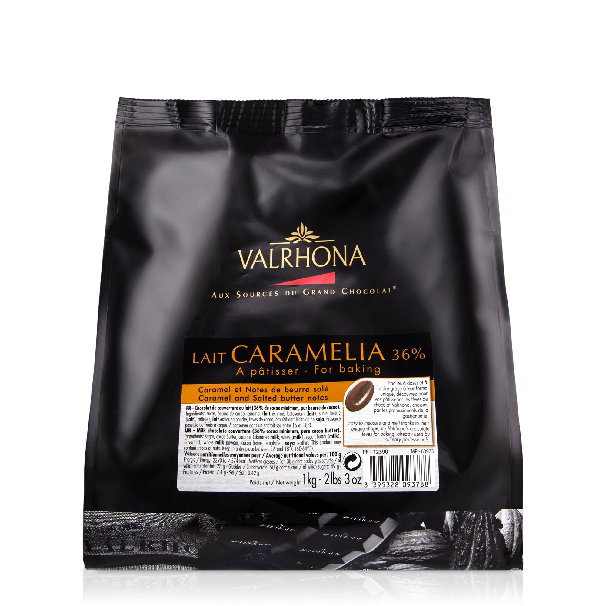 VALRHONA - Sack 1 kg Caramélia 36% - Milchschokolade - Sack Bohnen - 1kg