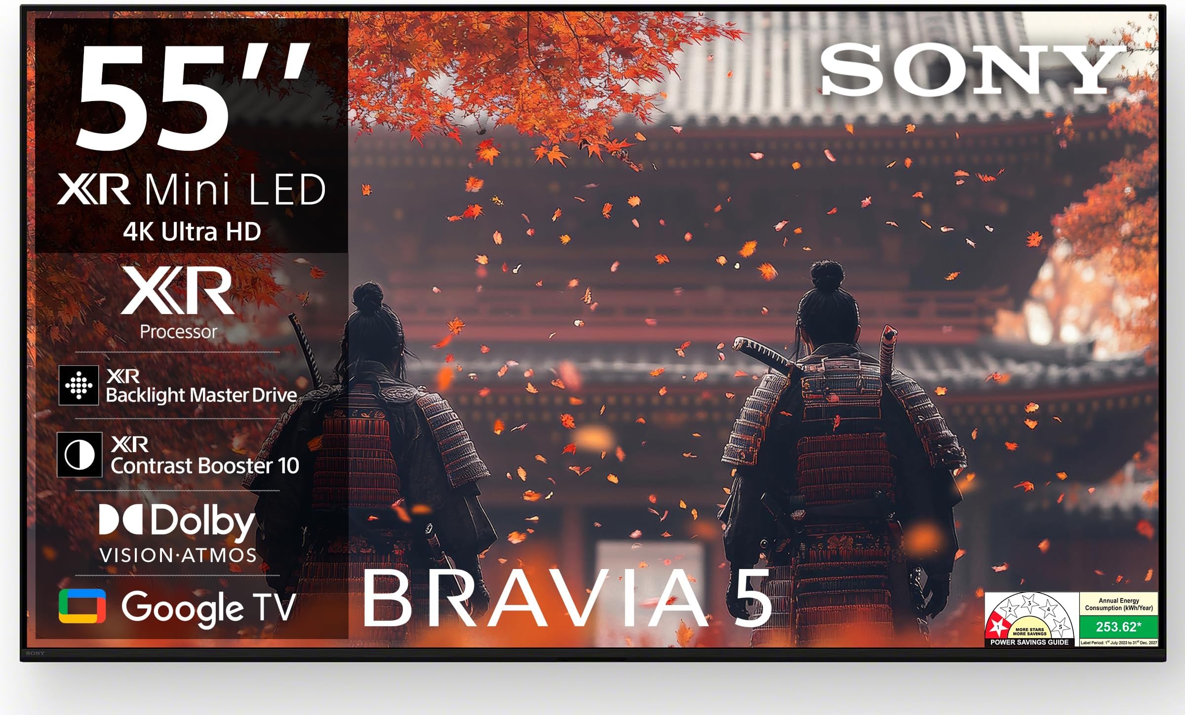 139 cm (55 inches) BRAVIA 5 4K Ultra HD Smart Mini LED Google TV K-55XR50