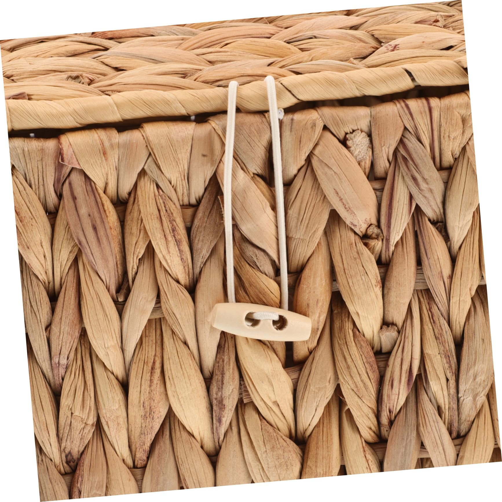 Cabilock Cesta de Almacenamiento Rectangular Tejida, Resistente, Multifuncional, con Tapa, Hogar