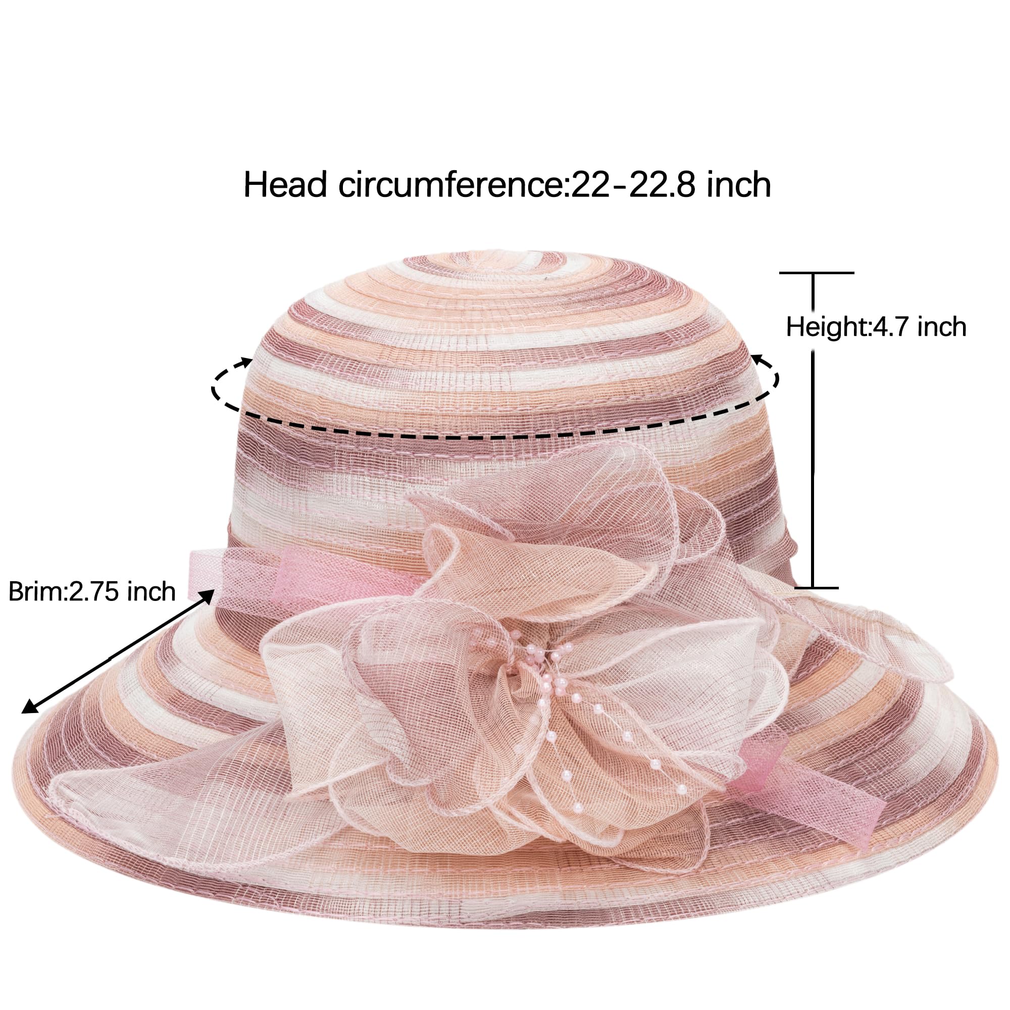 Chapeau Kentucky pour femme - Chapeau d'église - Chapeau cloche d'extérieur - Chapeau cloche pour le thé, robe de mariée