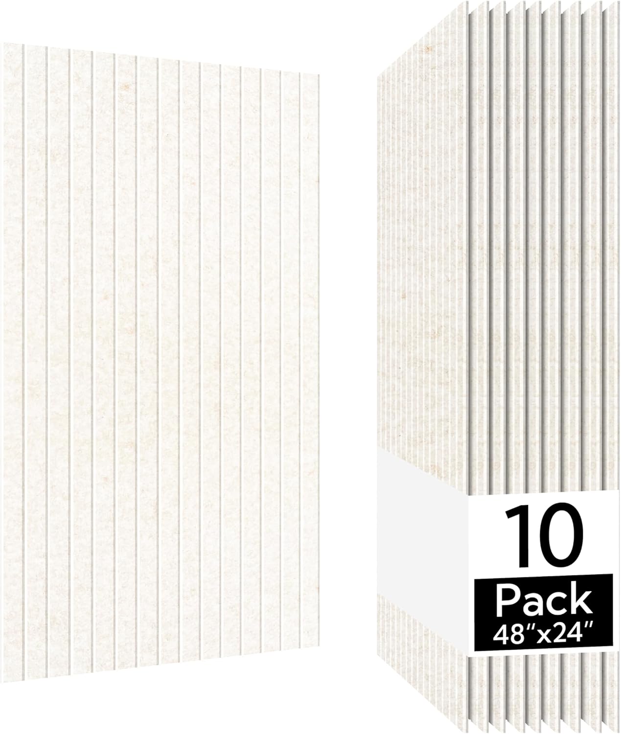 Olanglab Acoustic Wall Panels 10 Pack, 48 x 24 per Acoustic Panels Sound Absorbing, Decorative Sound Panels for Home Studio and Office, Light Beige