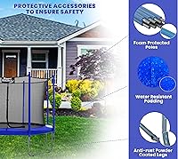 Vista 6 de Machrus Upper Bounce Round Trampoline Outdoor Backyard with Enclosure Net, Recreational, Gymnastics Activity for Kids and Adults