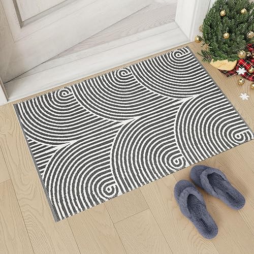Miniatura 150 de Tiffasea Tapetes para puerta de interior, alfombra de área pequeña lavable beige de 2 x 3 pies, tapete reversible para puerta delantera, alfombra