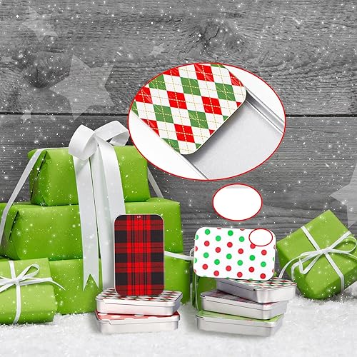 Vista 12 de Peryiter 10 latas de menta vacías divertidas para caca de Navidad, regalo divertido de Navidad, caja de metal para rellenar calcetines, intercambio