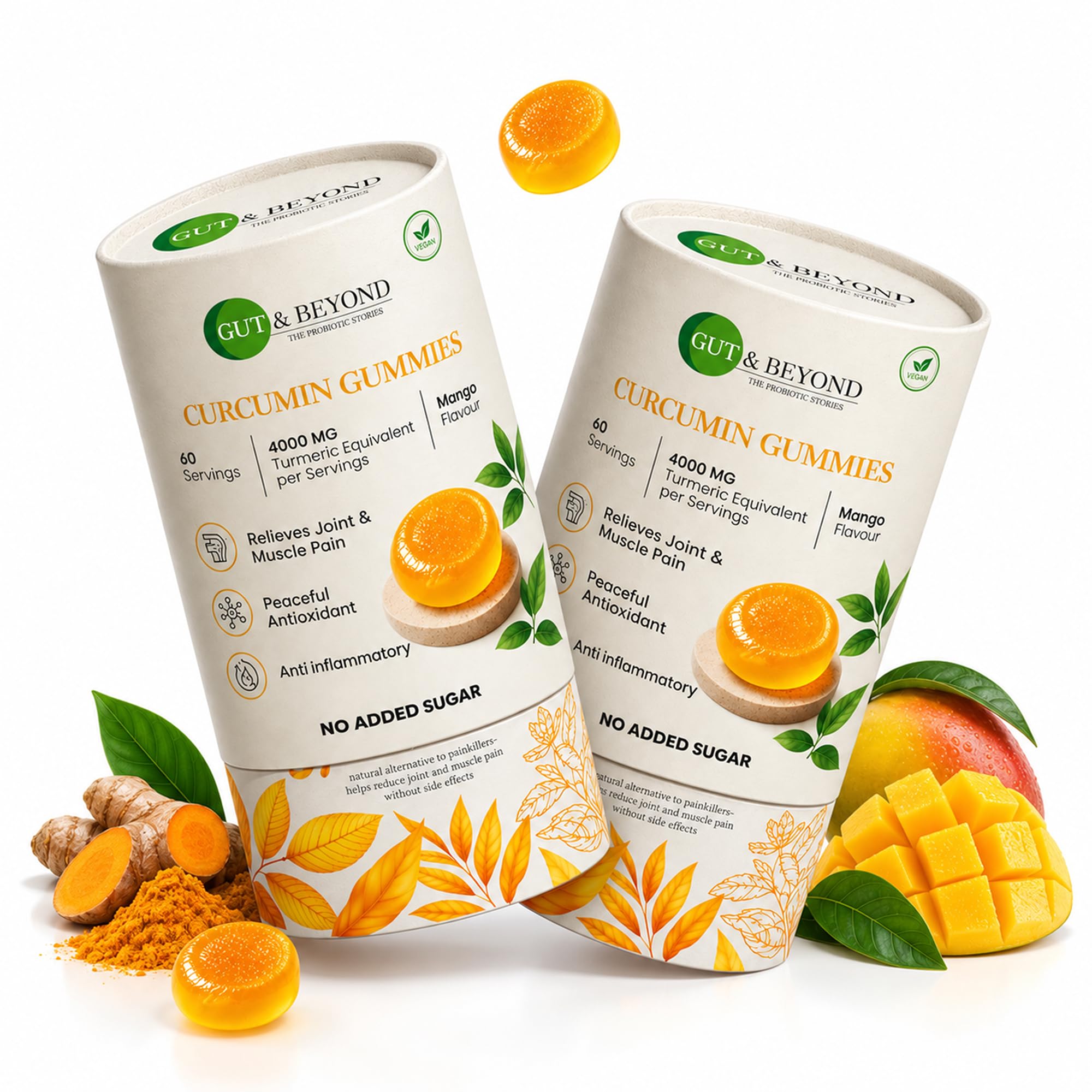Gut and Beyond Turmeric Curcumin (1 Month - 60 Gummies) | 95% Curcuminoids for Maximum Bioavailability | Anti-Inflammatory Support | Joint, Liver, Skin and Brain Health | Mango Flavour — Amazon image 10