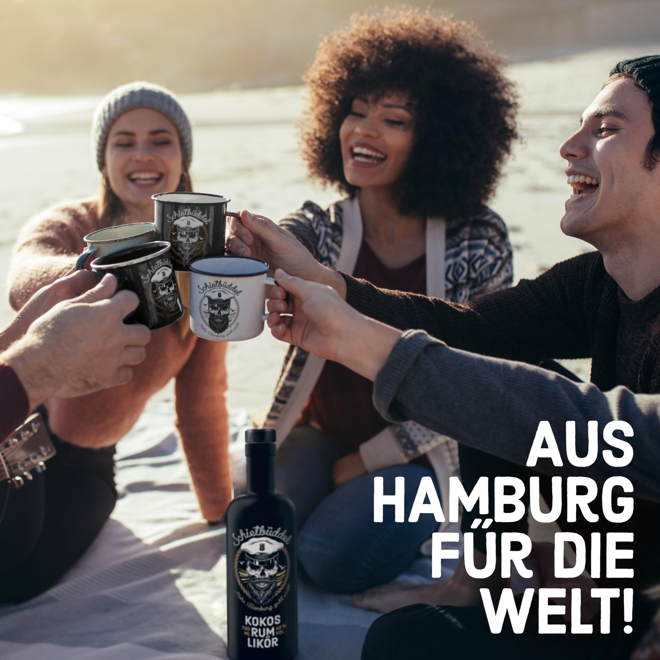 Schietbüddel Rum | Kokos Likör 40% Vol. | Rum mit Kokosgeschmack und feinen Schokoladenaroma und Vanilleextrakt (0.7 l)
