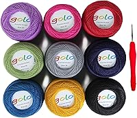 Vista 36 de Golo - Hilo de ganchillo tamaño 30, hilo de colores para hacer encaje 310