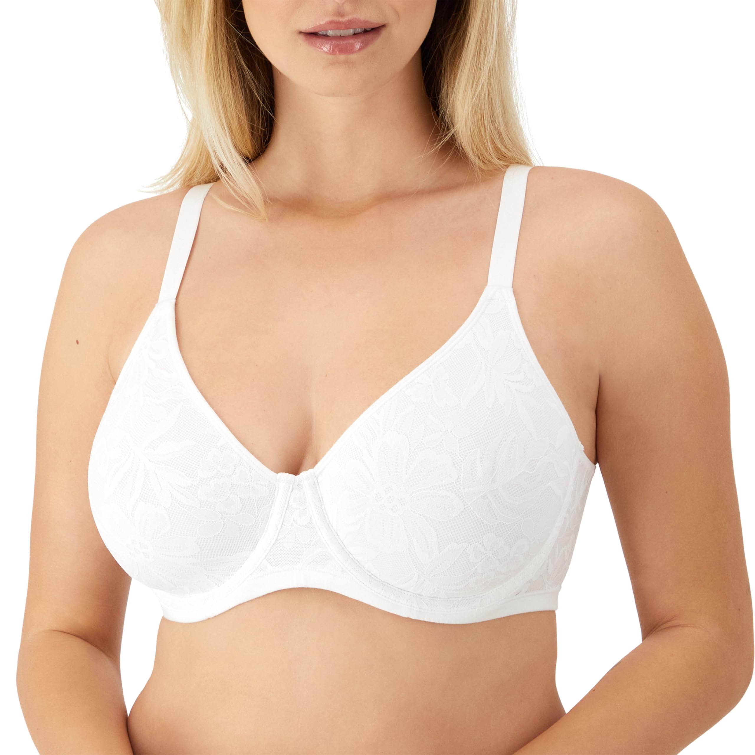 Bali Womens Breathe Underwire Bra, Cotton Modal Lightly Lined Bra, Full Coverage, Breathable, Convertible Straps