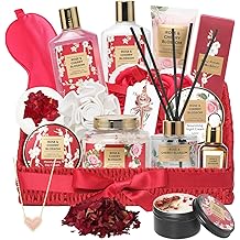 25Pcs Christmas Gifts for Women - Luxury Bath and Body Spa Gift Basket for Women with Necklace | Relaxing Care Kit Valentine's Mothers Day Gifts for Mom Gift Baskets for Anniversary or Bridal Shower