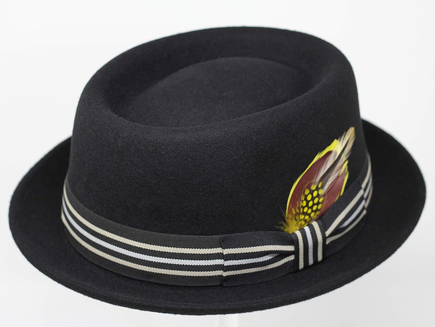 Borges & Scott - Premium Defoe Porkpie Hat, Wool Felt, Water Resistant, Crushable for Travel