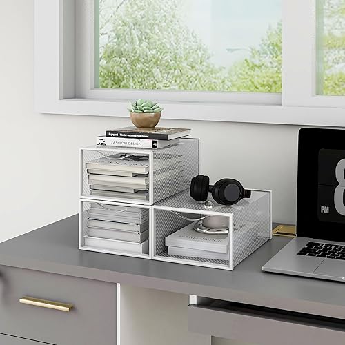 Miniatura 9 de Paquete de 12 cubos de almacenamiento de zapatos, organizador de zapatos apilable de plástico transparente para armario, zapatero plegable que