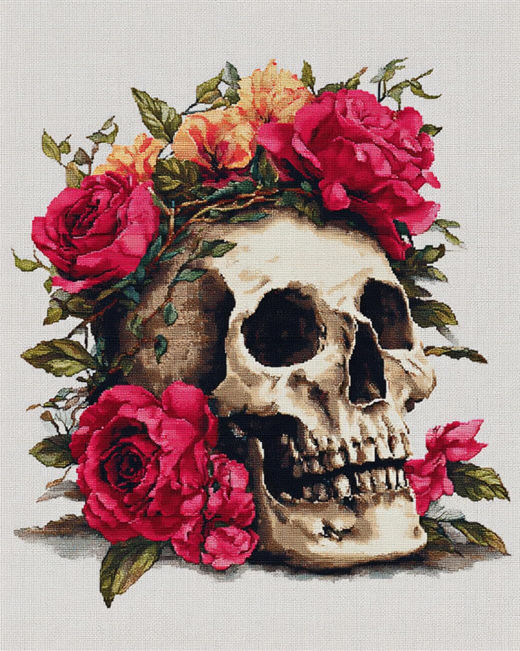 RKFLGEW DIY Bead Embroidery Kit Fantasy Skull 30x40cm