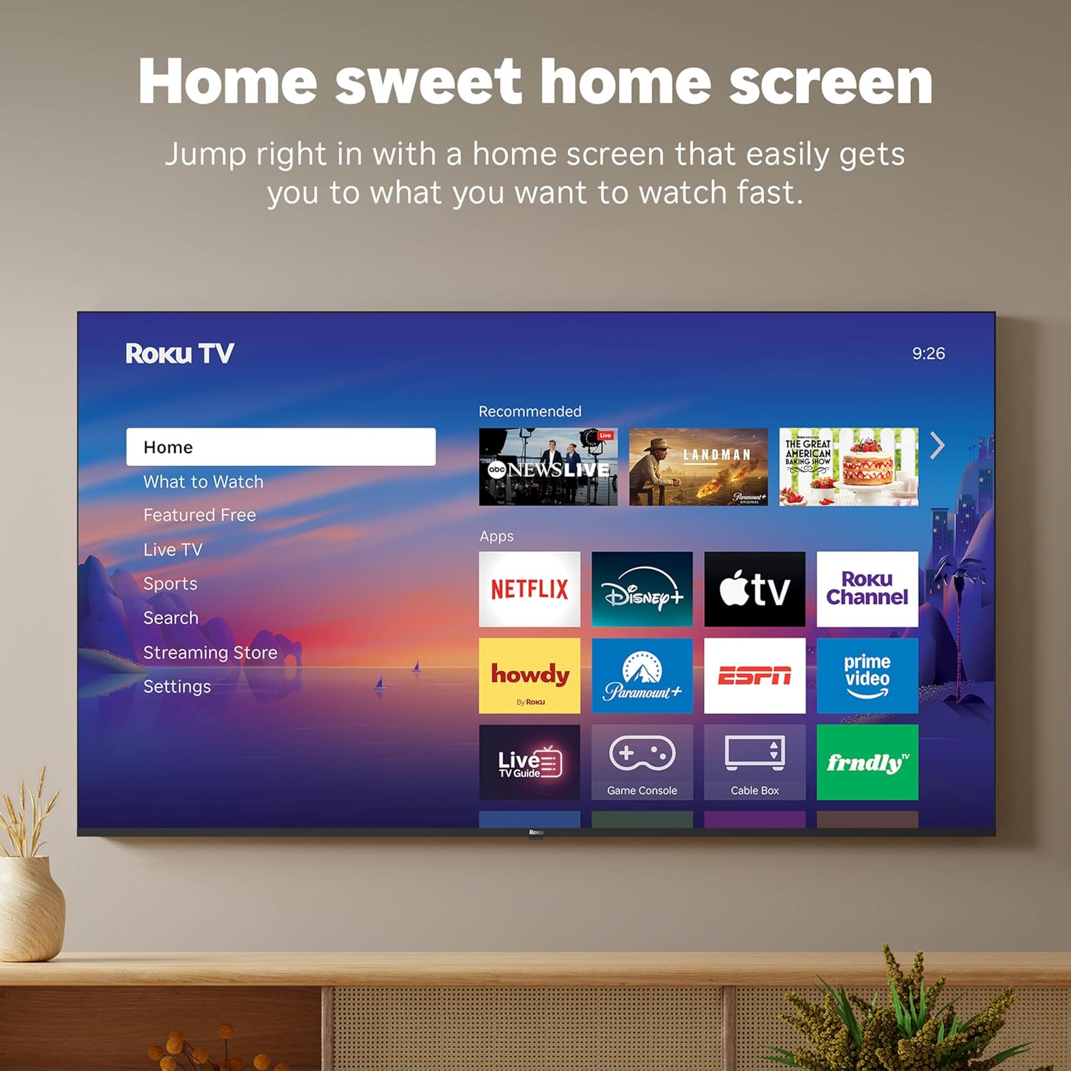 Roku Smart TV 2026 – 65-Inch Select Series, 4K QLED TV – RokuTV with Voice Remote – Flat Screen QLED Television with Wi-Fi for Streaming Live Local News, Sports, & Movies – Bluetooth Headphone Mode