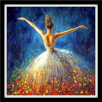 Fanxvivy Counted Cross Stitch Kits for Adults 11CT Unprinted Cross-Stitch Patterns Embroidery Kits Easy Cross Stitching Needlepoint Kits&Ballet Girl 18x18 inch