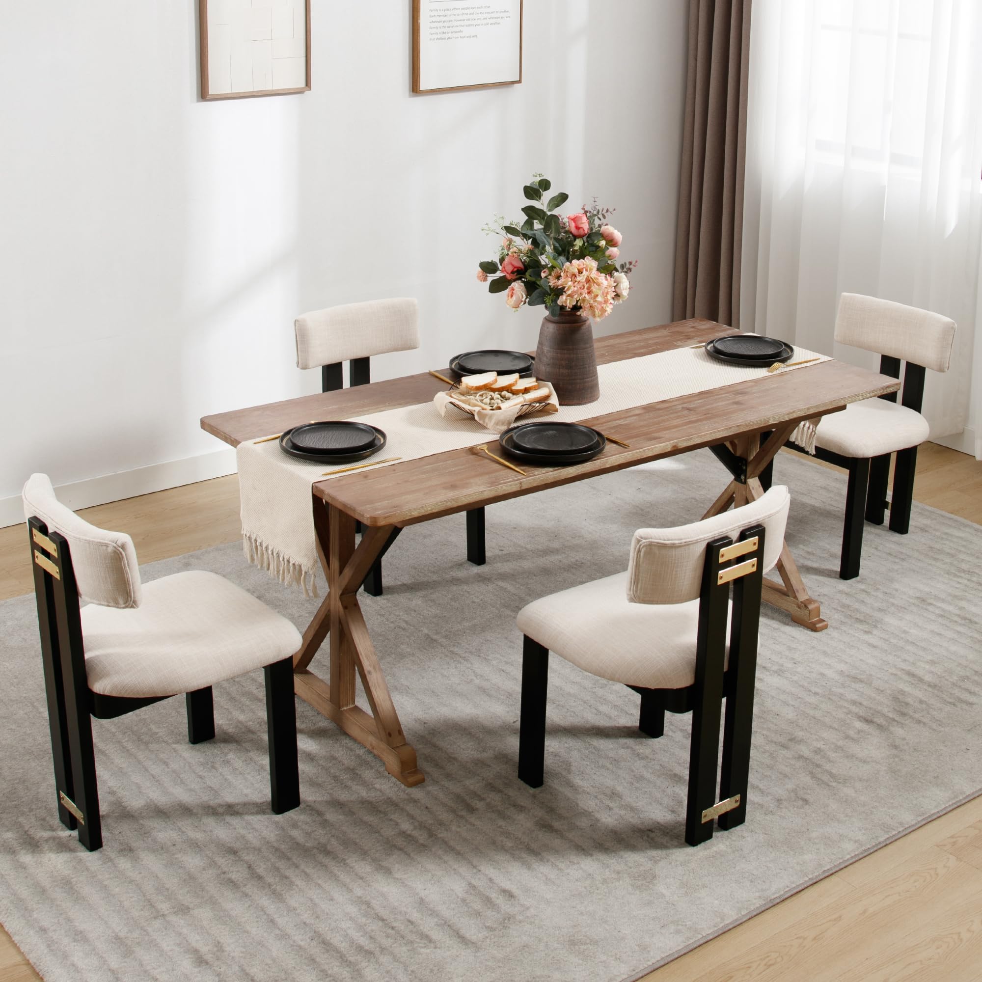 Wayfair Upholstered Dining Chairs HOMCOM Vintage Armless Dining - Main Image