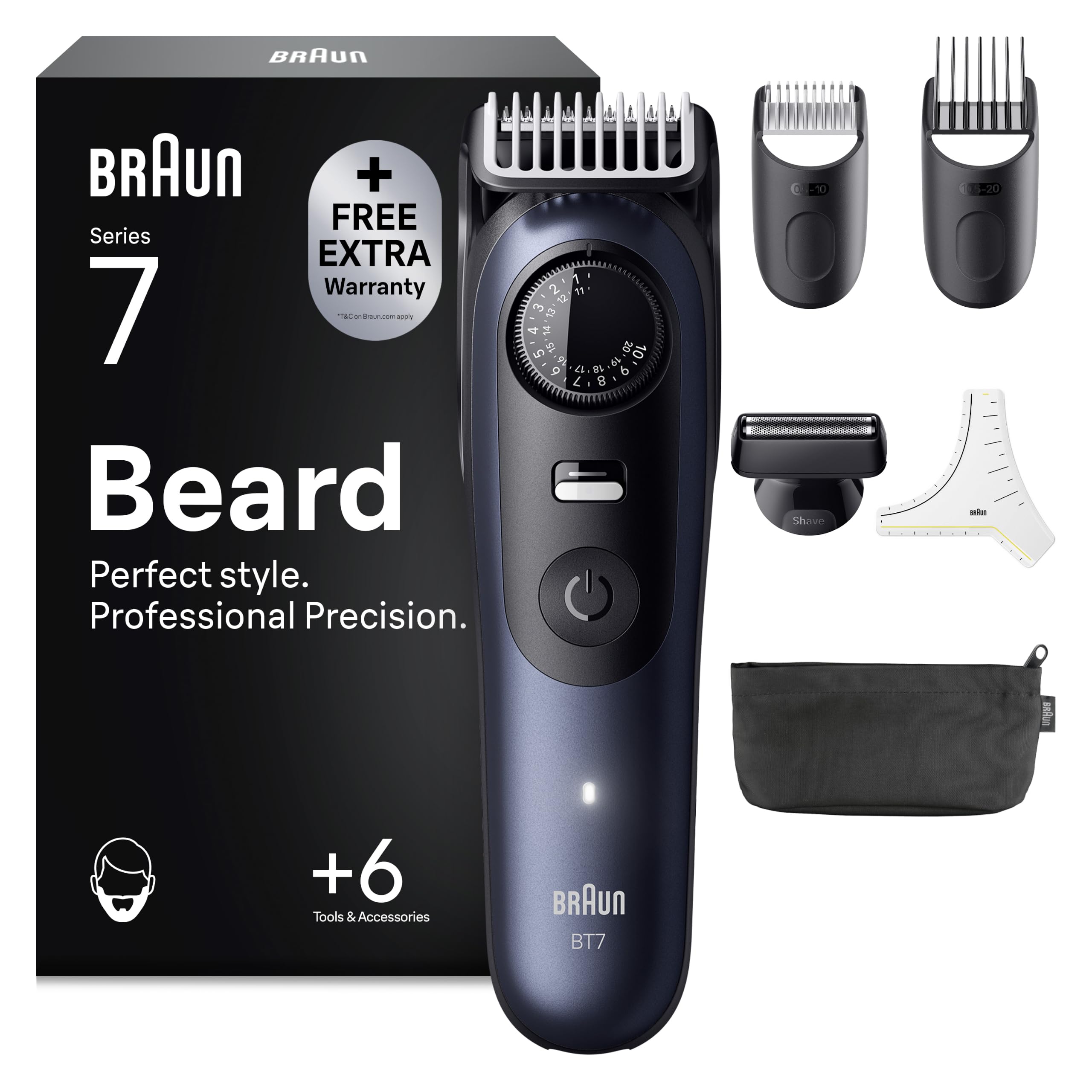 Braun Tondeuse Barbe Homme Series 7 BT7520, Bleue