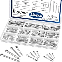 230Pcs Cotter Pin Assortment Kit - 304 Stainless Steel 12 Sizes Cotter Pin Set for Hitch Pin Lock Systems