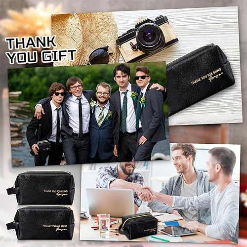 Miniatura 7 de Clysee 6 bolsas de maquillaje de apreciación de cuero, bolsa de aseo de gran capacidad, organizador impermeable, estuche para lápices con asa para